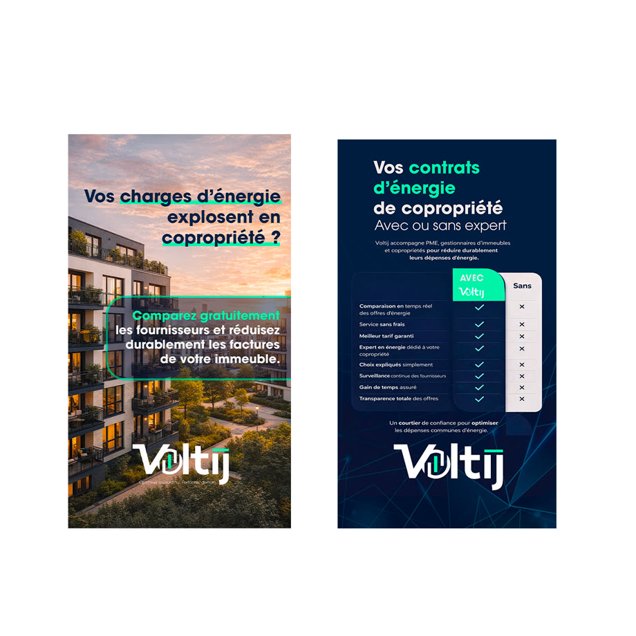 Affiches d'une campagne B2B dans l'énergie.